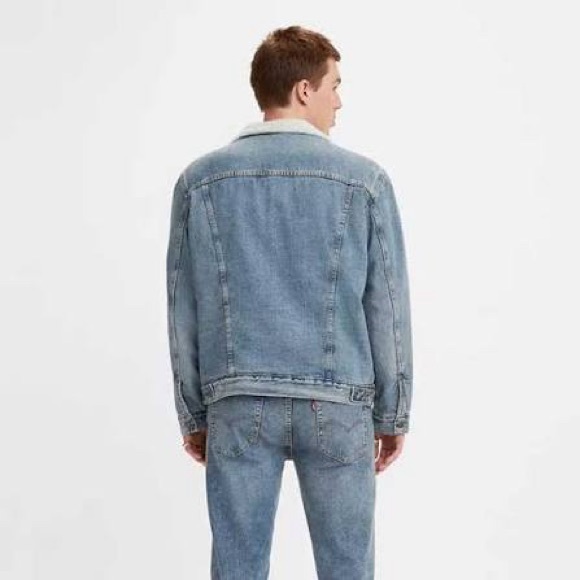 Levi's Blue Denim Jacket with Sherpa Collar - Picture 4 of 4